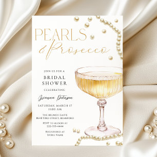 Invitation Carton d'invitation au mariage Pearls & Prosecco