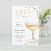 Invitation Carton d'invitation au mariage Pearls & Prosecco (Debout devant)