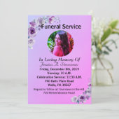 Invitation Carton d'invitation au service funèbre de fleurs v (Debout devant)