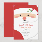 Invitation Carton d'invitation au visage du Père Noël (Devant / Derrière)