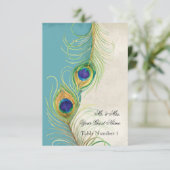 Invitation Carton d'invitation Audrey Jeanne Paon aquarellé d (Debout devant)