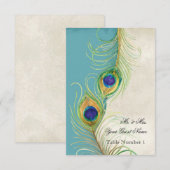 Invitation Carton d'invitation Audrey Jeanne Paon aquarellé d (Devant / Derrière)