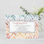 Invitation Carton d'invitation aux feuilles aquarellées (Debout devant)