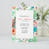 Invitation Carton d'invitation aux flamants roses à l'aquarel (Debout devant)