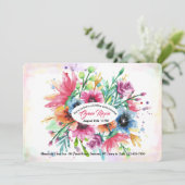 Invitation Carton d'invitation aux fleurs à l'aquarelle dans  (Debout devant)