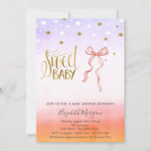 Invitation Carton d'invitation Baby Shower étoile dorée avec (Devant)