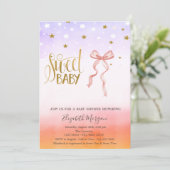 Invitation Carton d'invitation Baby Shower étoile dorée avec (Debout devant)