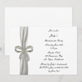 Invitation Carton d'invitation Bachelorette Diamond Bow (Devant / Derrière)