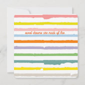 Invitation Carton d'invitation bébé à rayures colorées (Dos)