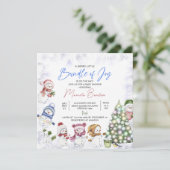 Invitation Carton d'invitation bébé Joyeux Noël bonhomme de n (Debout devant)