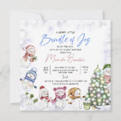 Invitation Carton d'invitation bébé Joyeux Noël bonhomme de n (Devant)