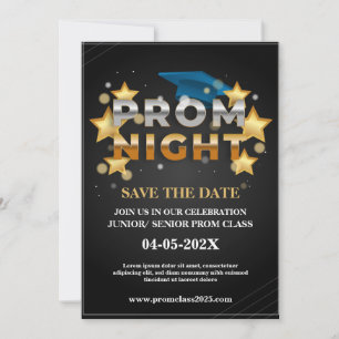 Invitation Carton d'invitation Black & Gold pour le bal Silve