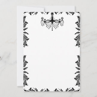 Invitation Carton d'invitation Black & White Chandelier
