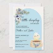 Invitation Carton d'invitation Boho Blue pour Baby Shower Lit (Devant)