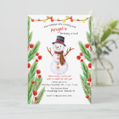 Invitation Carton d'invitation Bonhomme de neige souriant (Debout devant)