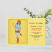 Invitation Carton d'invitation Bottes de Cowgirl et Bourbon (Debout devant)