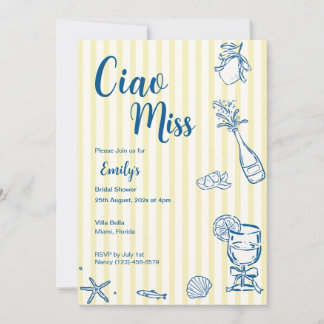 Invitation Carton d'invitation Ciao Miss pour l'enterrement d