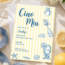 Carton d'invitation Ciao Miss pour l'enterrement d
