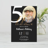 Invitation Carton d'invitation Cinquante ans avec photo (Debout devant)