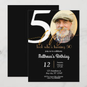 Invitation Carton d'invitation Cinquante ans avec photo (Devant / Derrière)