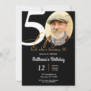 Invitation Carton d'invitation Cinquante Ans avec Photo