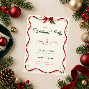 Invitation Carton d'invitation classique à la fête de Noël av