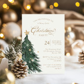 Invitation Carton d'invitation classique de Noël en vert et o