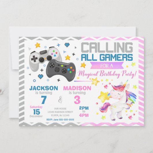 Invitation Carton d'invitation conjoint pour un anniversaire (Devant)