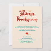 Invitation Carton d'invitation crème pour la fête de Thanksgi (Dos)