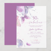 Invitation Carton d'invitation d'anniversaire 50 ans & Fabule (Devant / Derrière)