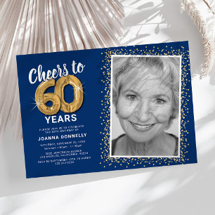 Invitation Carton d'invitation d'anniversaire 60 ans avec pho