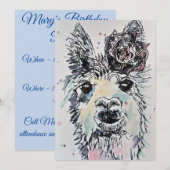 Invitation Carton d'invitation d'anniversaire à l'aquarelle A (Devant / Derrière)