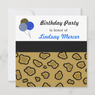 Invitation Carton d'invitation d'anniversaire à motif léopard