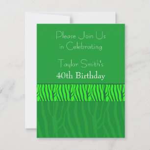 Invitation Carton d'invitation d'anniversaire à motif zèbre v