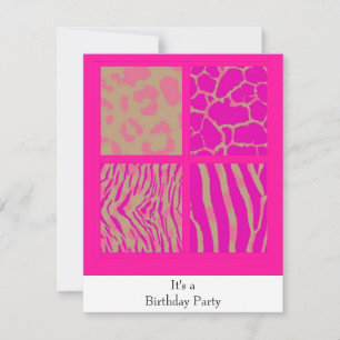 Invitation Carton d'invitation d'anniversaire à motifs d'anim