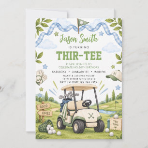 Invitation Carton d'invitation d'anniversaire adulte Golf Thi