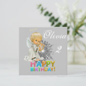 Invitation Carton d'invitation d'anniversaire Ange (Debout devant)