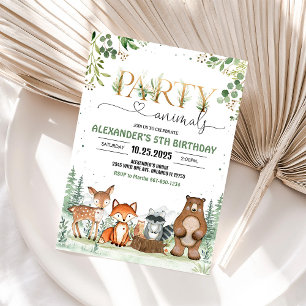 Invitation Carton d'invitation d'anniversaire Animaux de la f