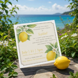 Invitation Carton d'invitation d'anniversaire au citron à l'a