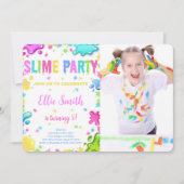 Invitation Carton d'invitation d'anniversaire au slime modifi (Devant)