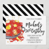 Invitation Carton d'invitation d'anniversaire aux écrevisses (Devant / Derrière)