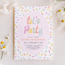 Carton d'invitation d'anniversaire avec confettis