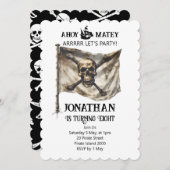 Invitation Carton d'invitation d'anniversaire avec drapeau de (Devant / Derrière)