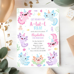Invitation Carton d'invitation d'anniversaire Axolotl A-Lot-l
