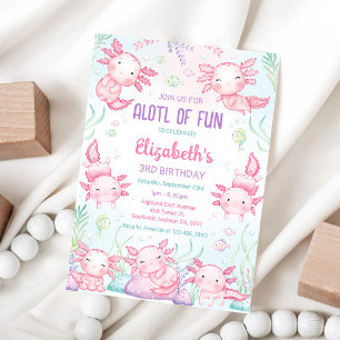 Invitation Carton d'invitation d'anniversaire Axolotl ALOTL D