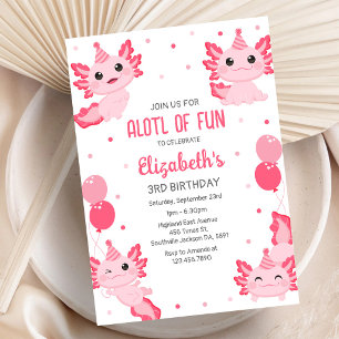 Invitation Carton d'invitation d'anniversaire Axolotl ALOTL D