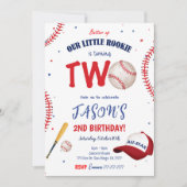 Invitation Carton d'invitation d'anniversaire Baseball blanc  (Devant)