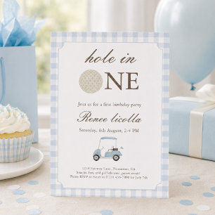 Invitation Carton d'invitation d'anniversaire Blue Hole in On