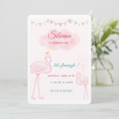 Invitation Carton d'invitation d'anniversaire Boho Flamingo, (Debout devant)