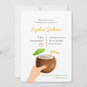 Invitation Carton d'invitation d'anniversaire Boisson coco Pl (Devant)